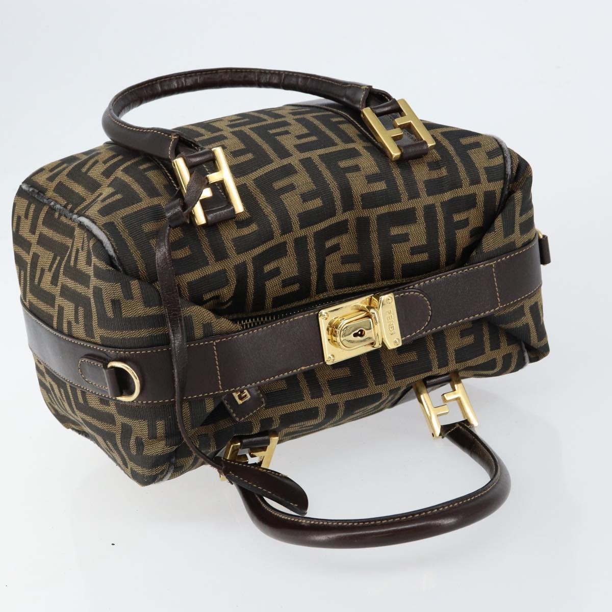 FENDI Zucca Canvas Hand Bag Black Brown Auth 149263 - Jerrillo image 7
