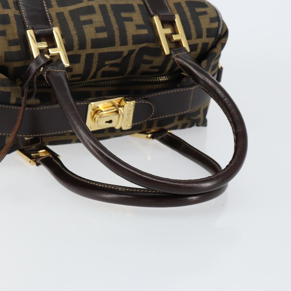 FENDI Zucca Canvas Hand Bag Black Brown Auth 149263 - Jerrillo image 8