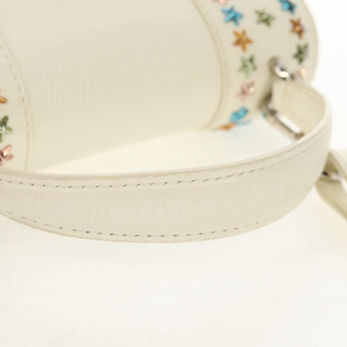 Jimmy Choo Studs Hand Bag Leather 2way White Silver Auth 149491M - Jerrillo image 8