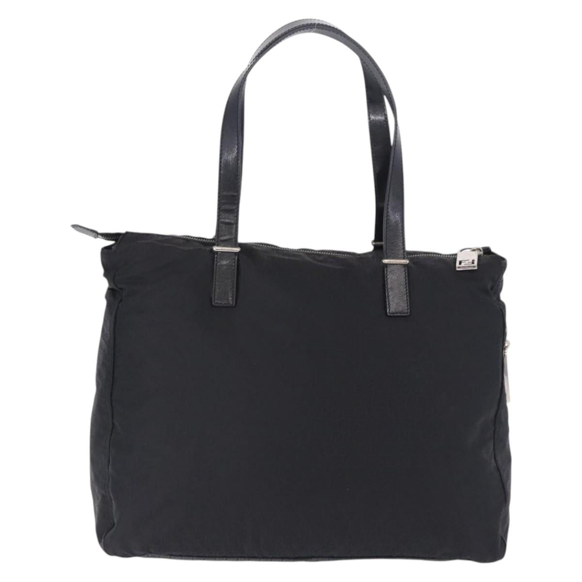 FENDI Zucchino Canvas Tote Bag Black Silver Auth 149710 - Jerrillo image 2