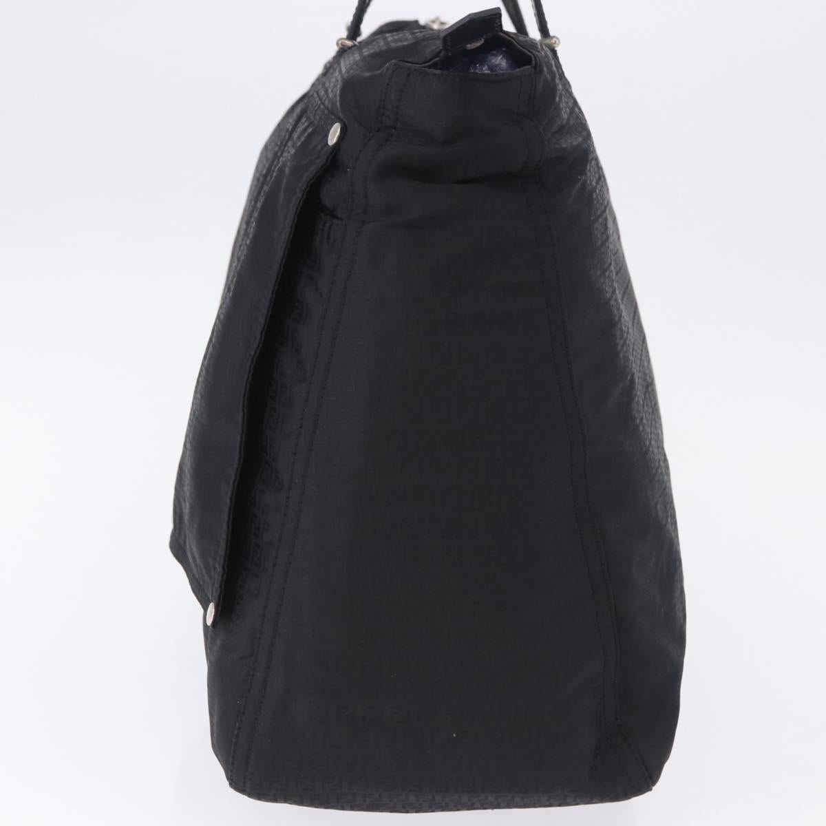 FENDI Zucchino Canvas Tote Bag Black Silver Auth 149710 - Jerrillo image 3