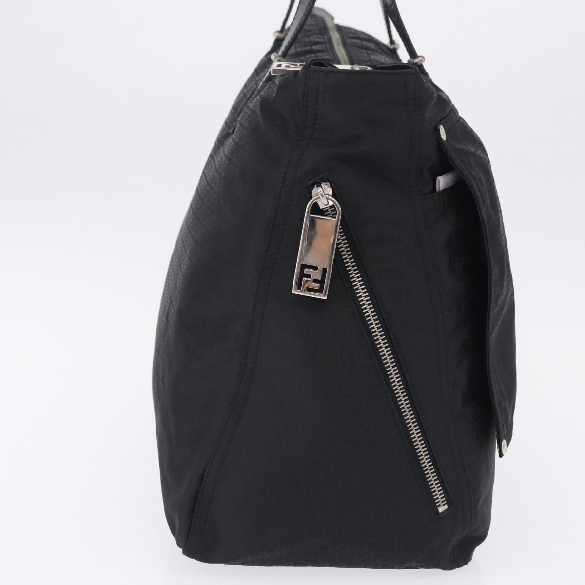 FENDI Zucchino Canvas Tote Bag Black Silver Auth 149710 - Jerrillo image 4