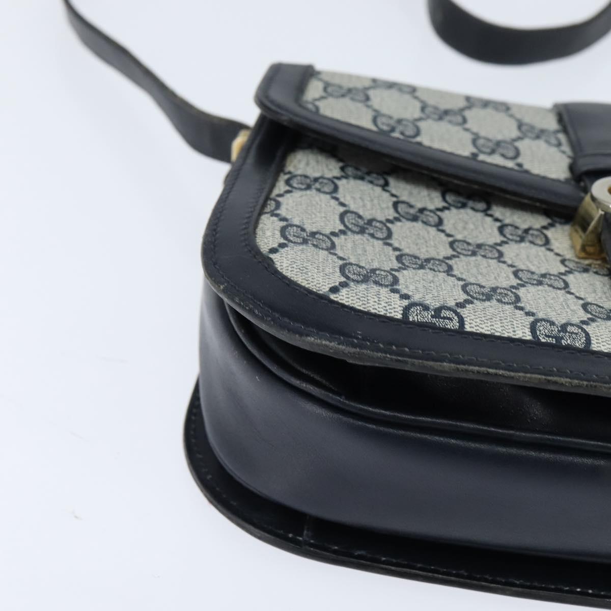 GUCCI GG Supreme Shoulder Bag PVC Navy Gold Auth 150027 - Jerrillo image 10