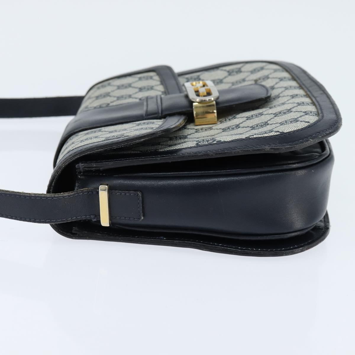 GUCCI GG Supreme Shoulder Bag PVC Navy Gold Auth 150027 - Jerrillo image 4