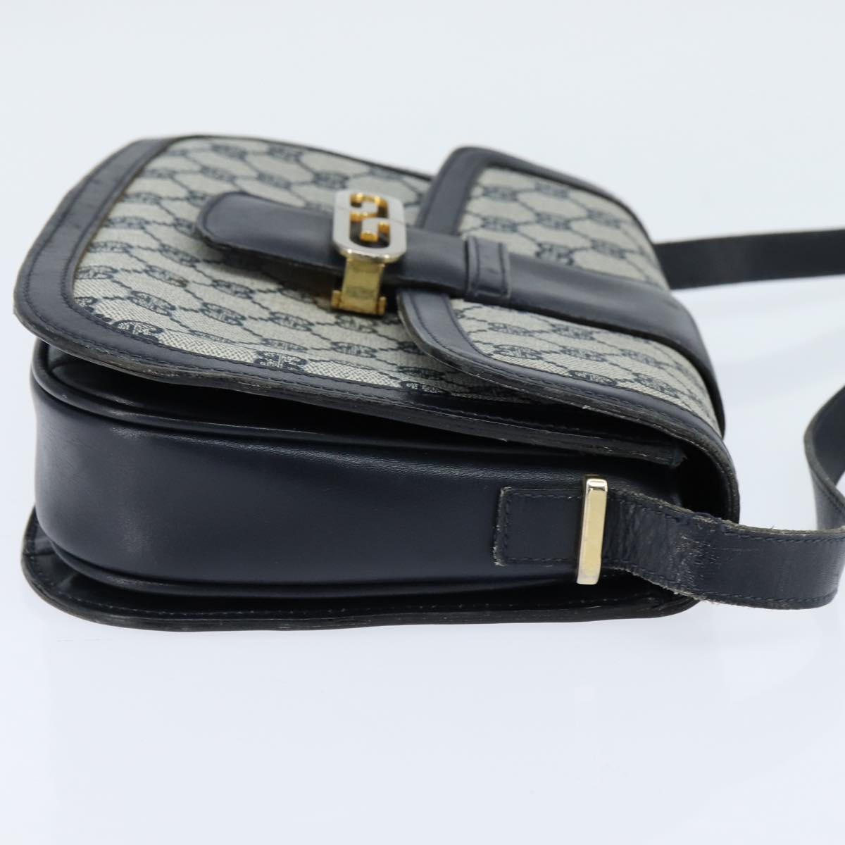 GUCCI GG Supreme Shoulder Bag PVC Navy Gold Auth 150027 - Jerrillo image 5