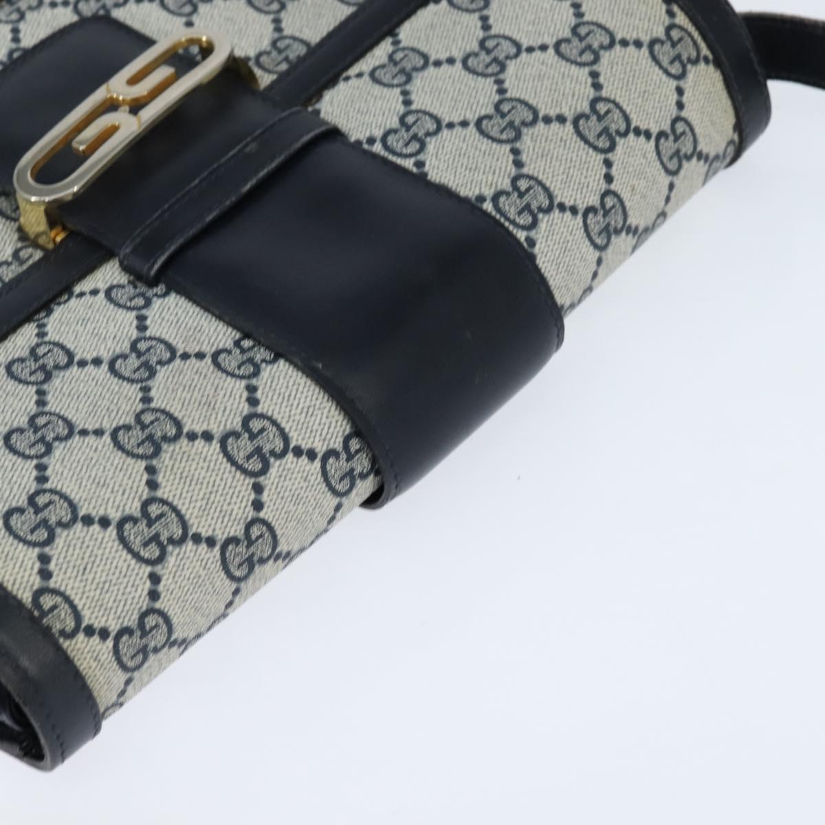 GUCCI GG Supreme Shoulder Bag PVC Navy Gold Auth 150027 - Jerrillo image 6