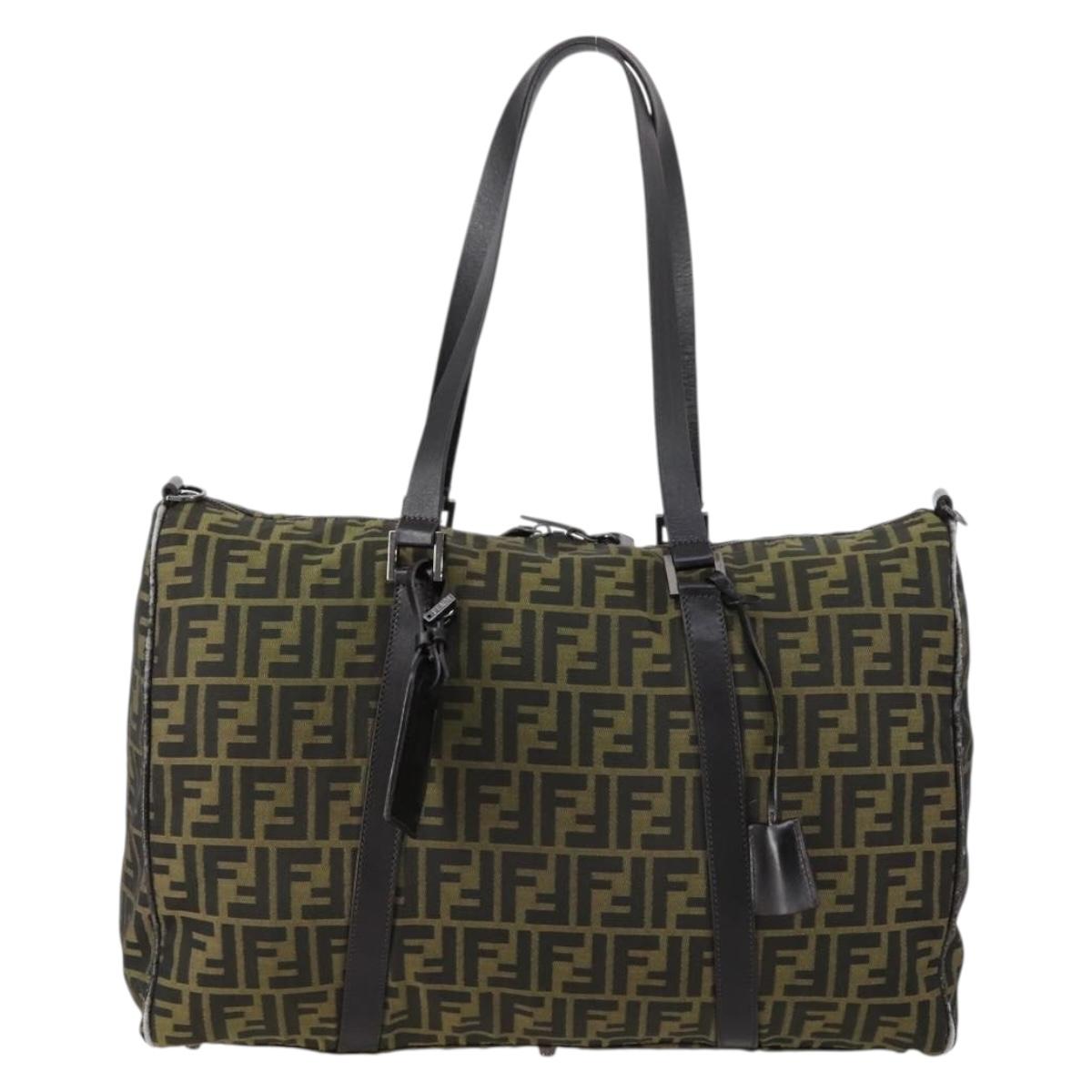 FENDI Zucca Canvas Tote Bag Black Brown Auth 150286 - Jerrillo image 2