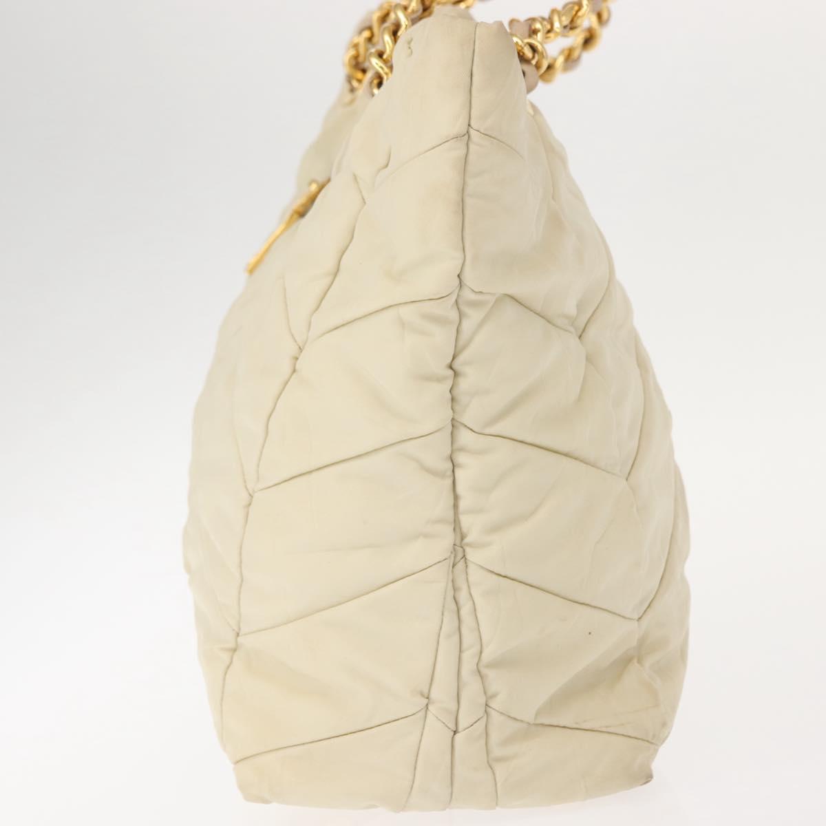 PRADA Chain Tote Bag Nylon Ivory Gold Auth 150390 - Jerrillo image 4