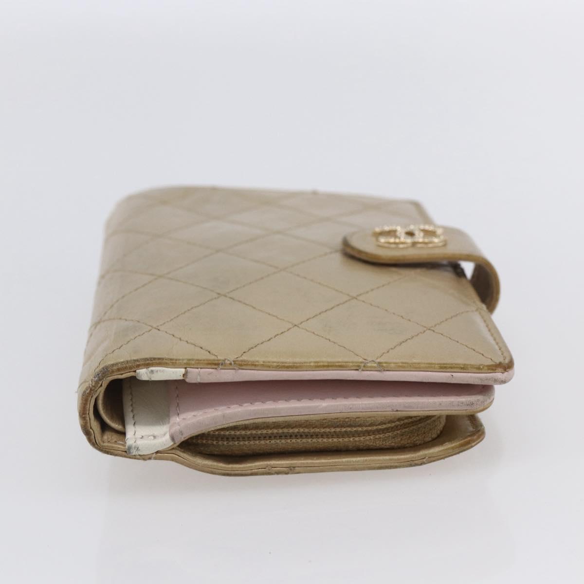 CHANEL Matelasse Compact Wallet Leather Gold CC Auth 150602 - Jerrillo image 6