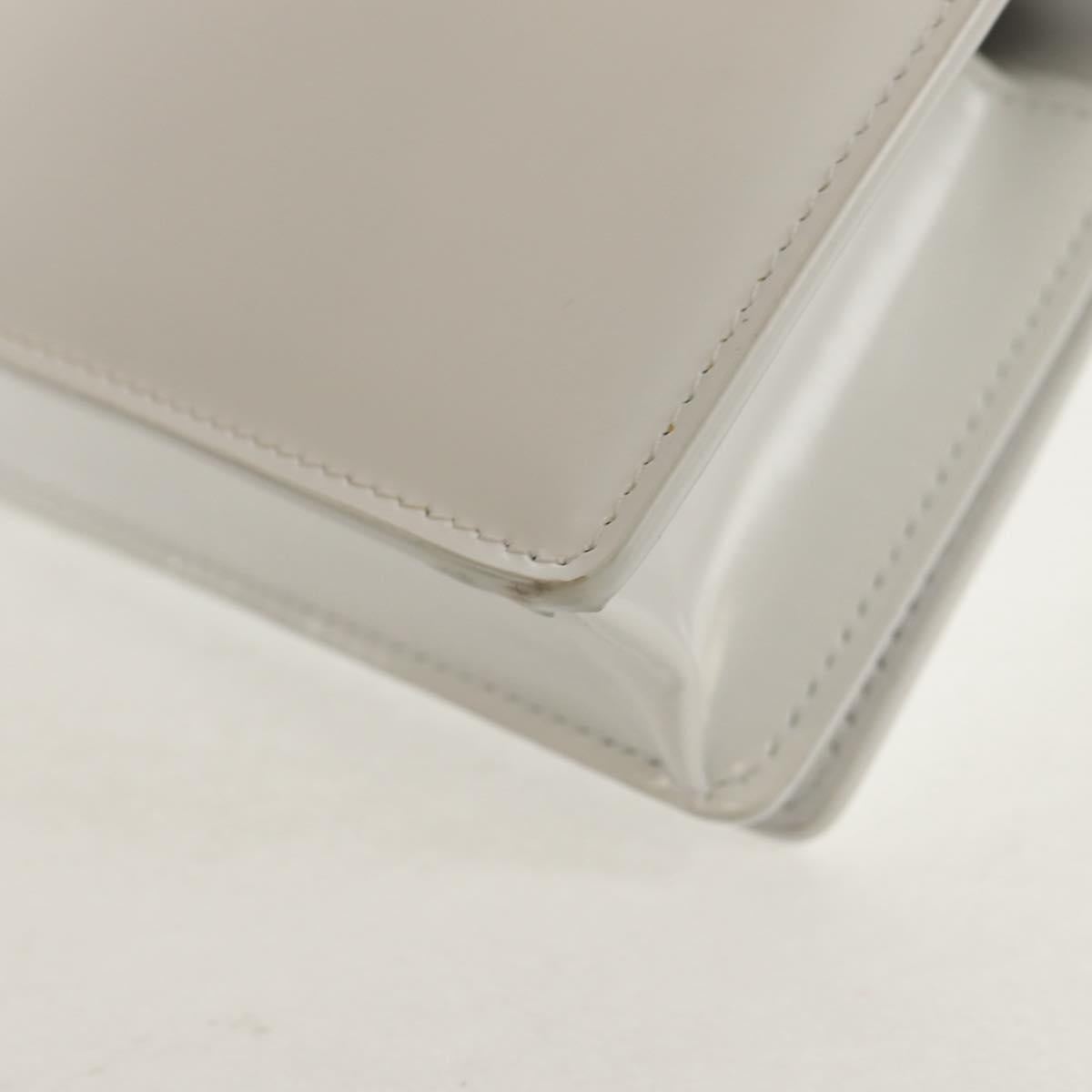Salvatore Ferragamo Pouch Leather White Silver Auth 150881AV - Jerrillo image 9