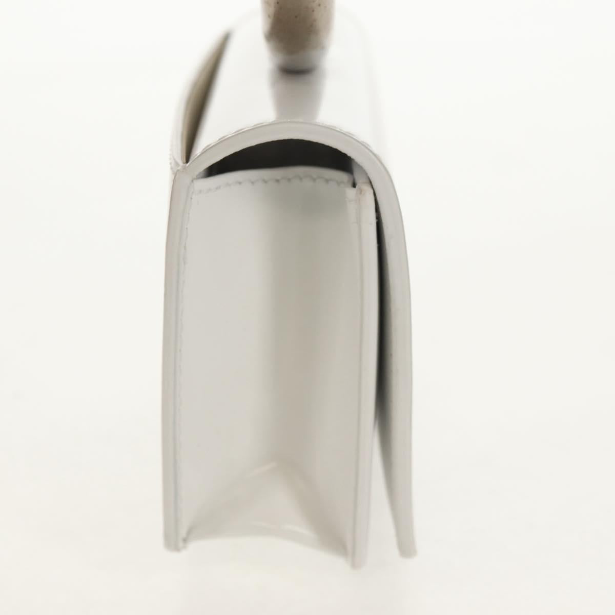 Salvatore Ferragamo Pouch Leather White Silver Auth 150881AV - Jerrillo image 5
