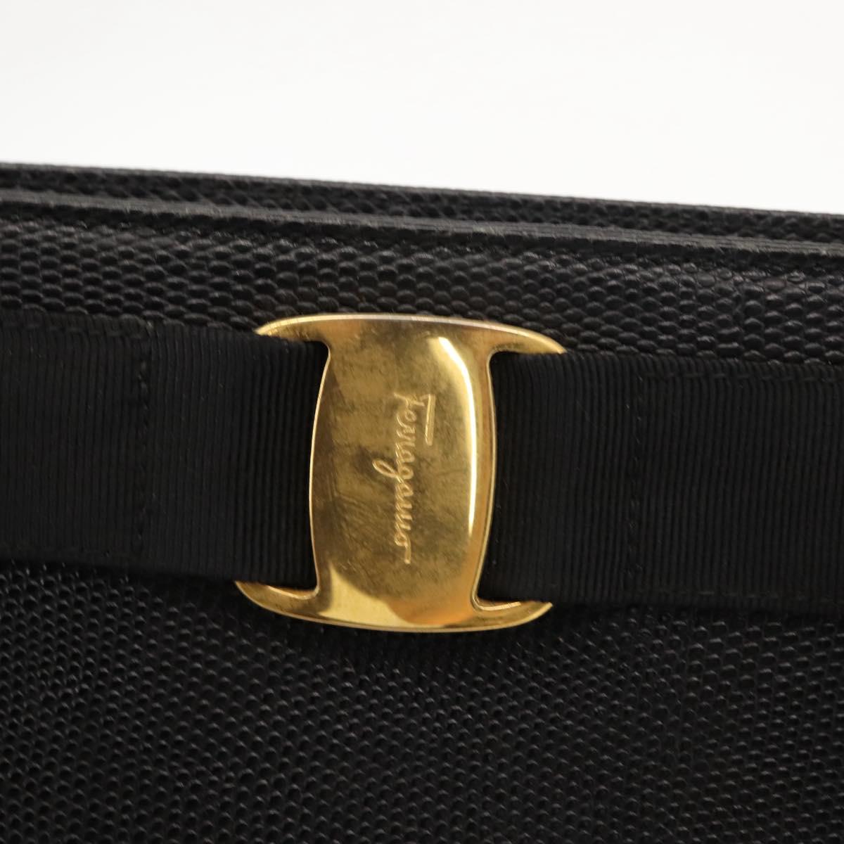 Salvatore Ferragamo Tote Bag Leather Black Gold Auth 151882 - Jerrillo image 10