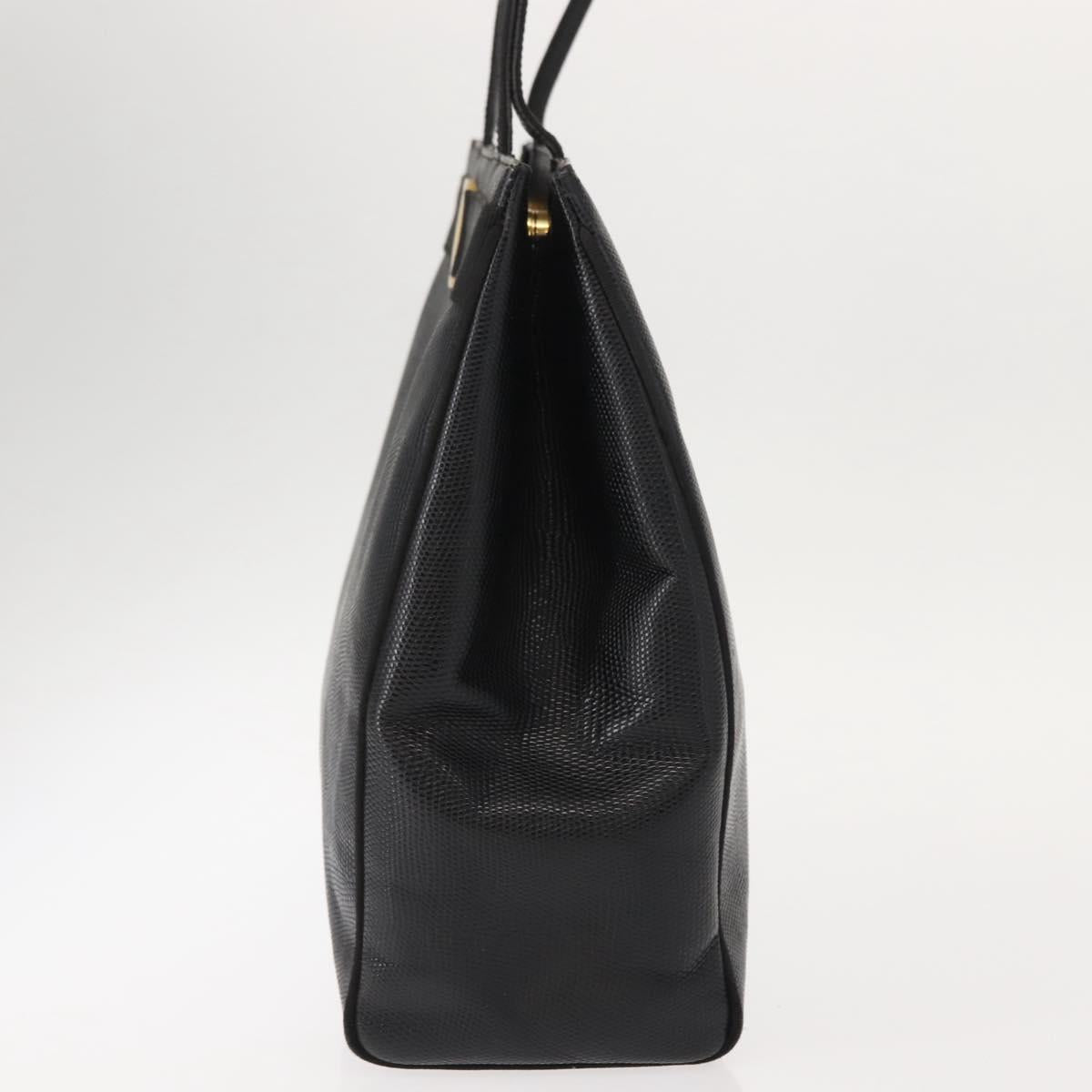 Salvatore Ferragamo Tote Bag Leather Black Gold Auth 151882 - Jerrillo image 3