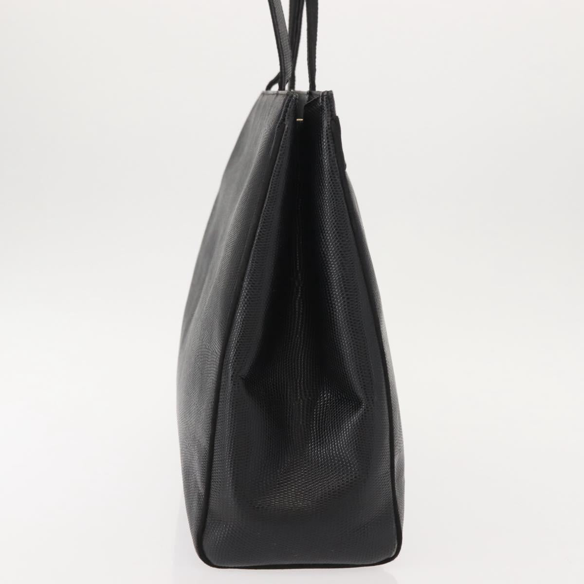 Salvatore Ferragamo Tote Bag Leather Black Gold Auth 151882 - Jerrillo image 4