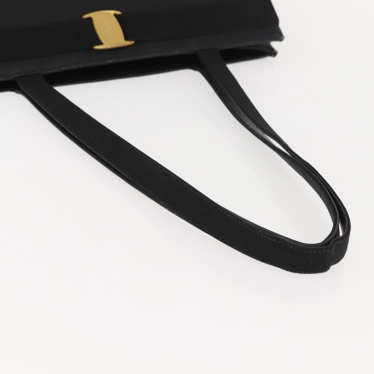 Salvatore Ferragamo Tote Bag Leather Black Gold Auth 151882 - Jerrillo image 7