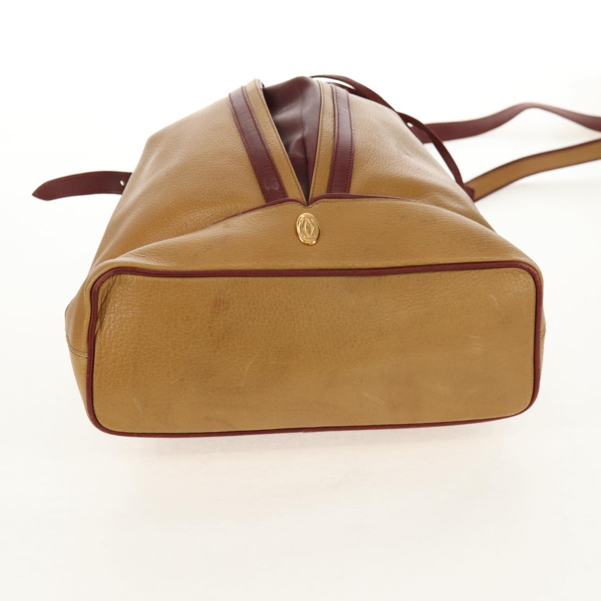 CARTIER Shoulder Bag Leather Beige Auth 151907 - Jerrillo image 5