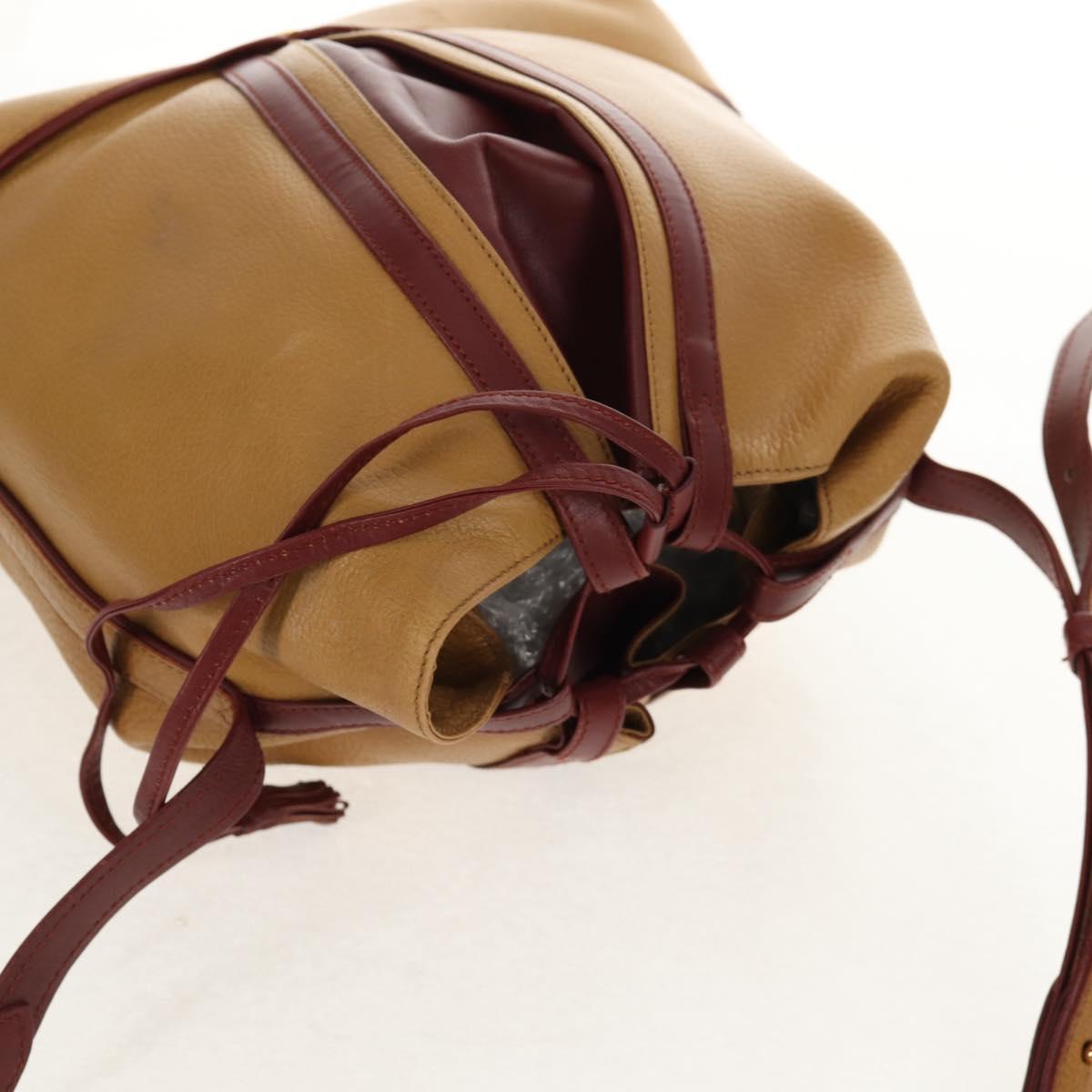 CARTIER Shoulder Bag Leather Beige Auth 151907 - Jerrillo image 7