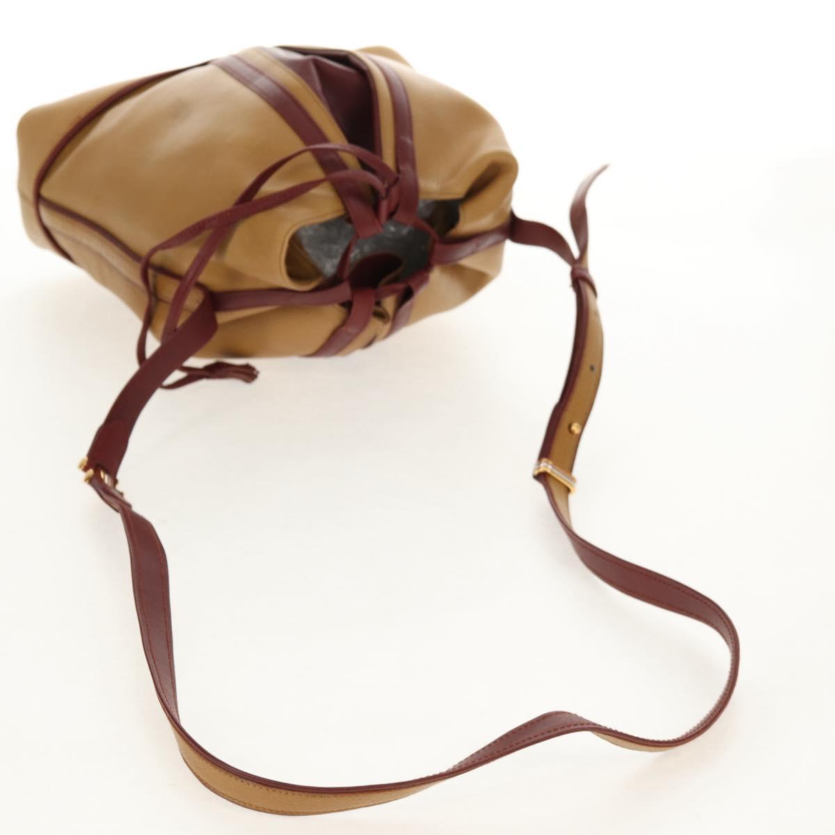 CARTIER Shoulder Bag Leather Beige Auth 151907 - Jerrillo image 8
