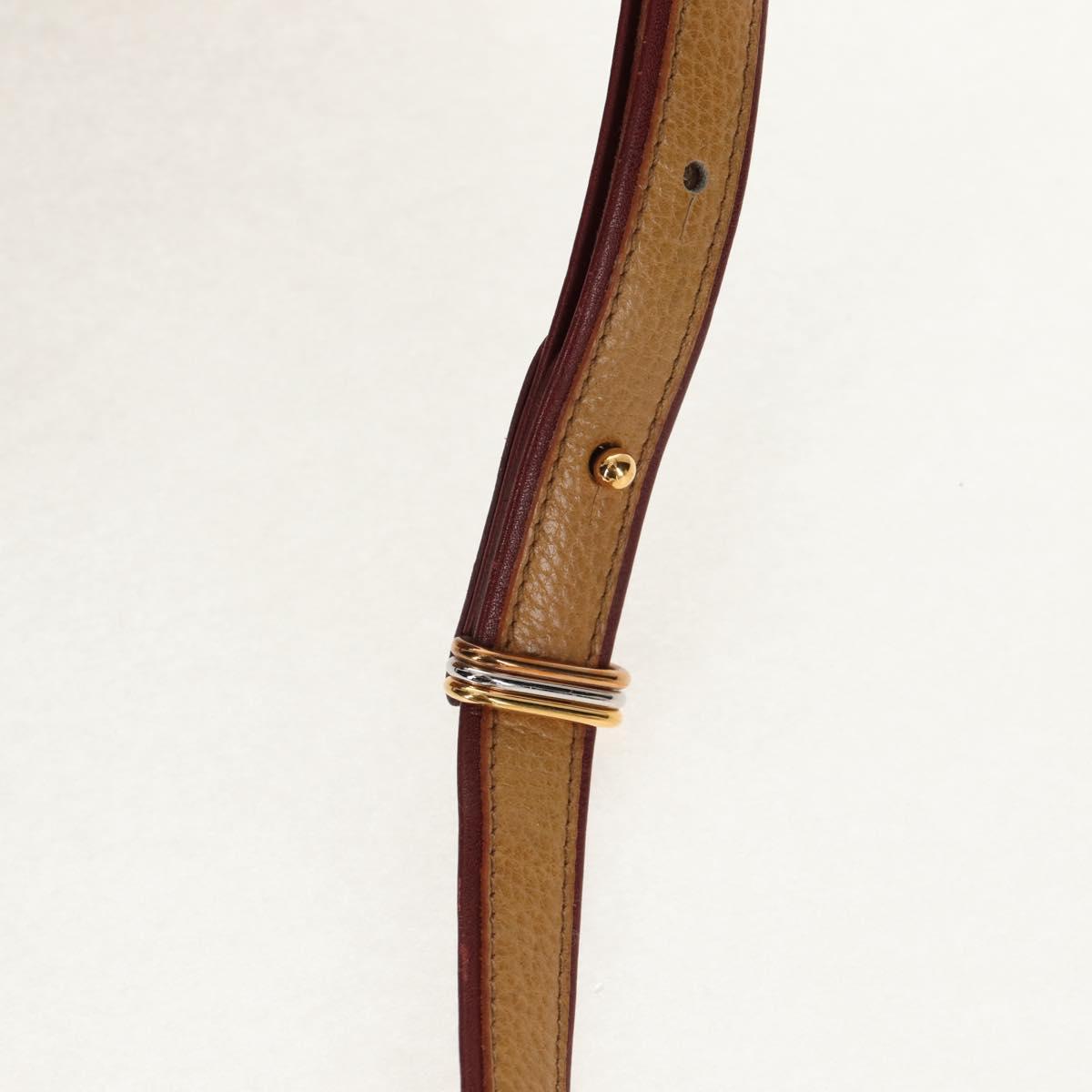 CARTIER Shoulder Bag Leather Beige Auth 151907 - Jerrillo image 9
