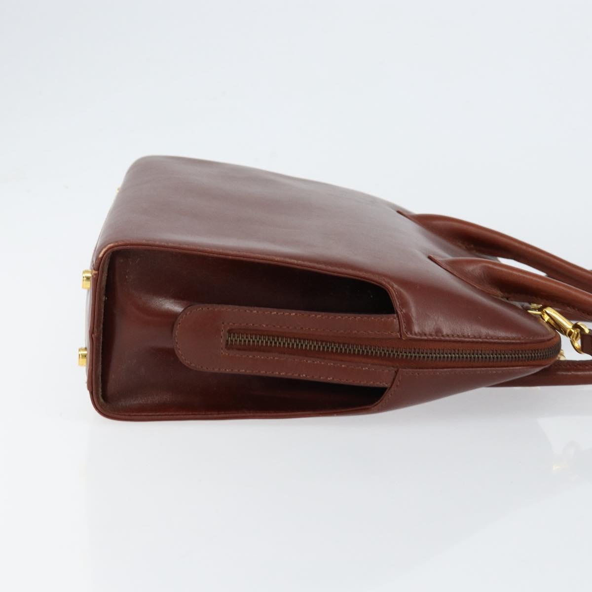 Salvatore Ferragamo Hand Bag Leather 2way Brown Gold Auth 151957 - Jerrillo image 4