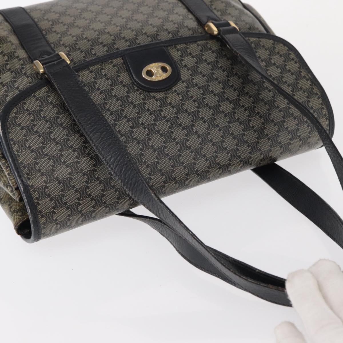 CELINE Macadam Canvas Shoulder Bag PVC Black Gold Auth 152036 - Jerrillo image 6