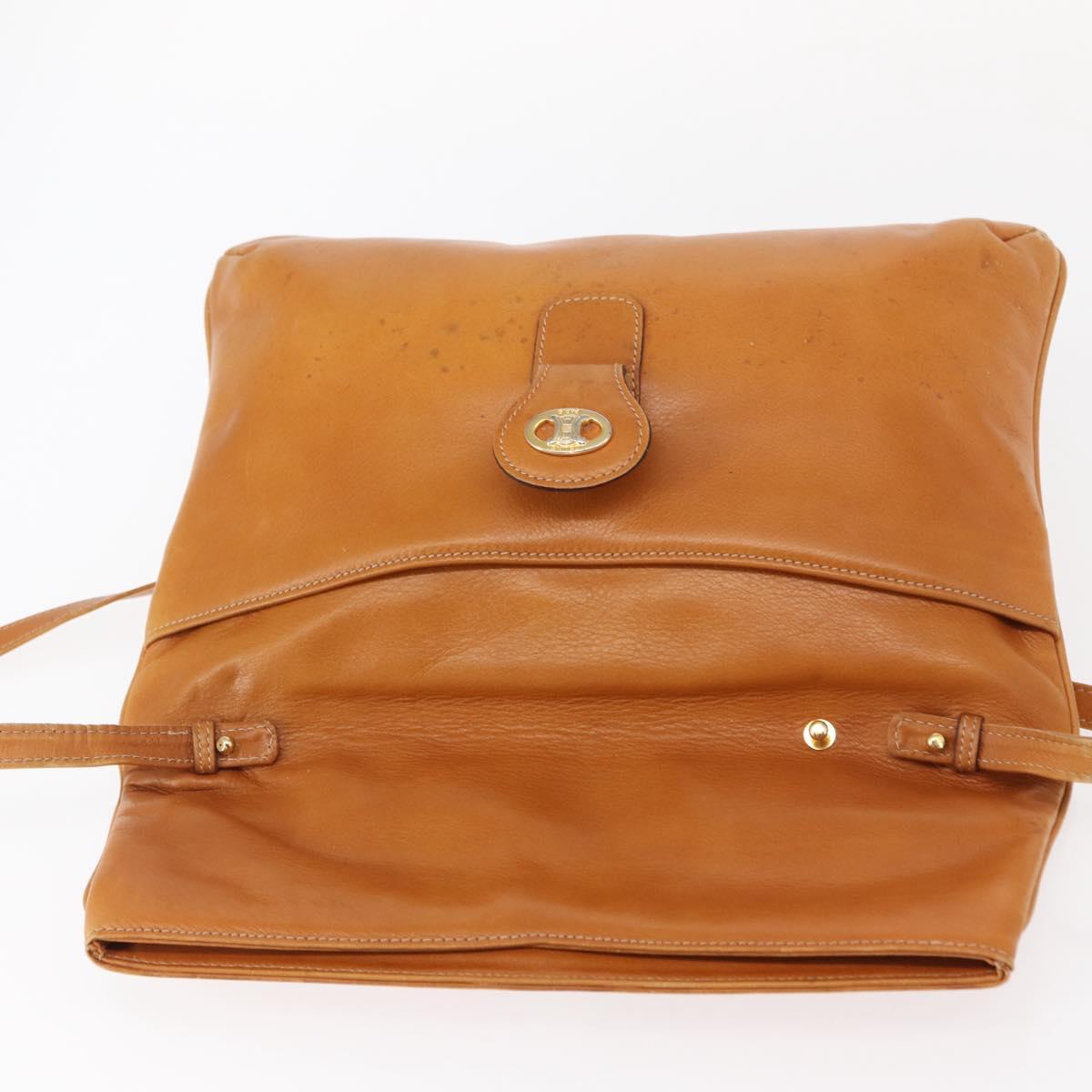 CELINE Shoulder Bag Leather Brown Gold Auth 152085 - Jerrillo image 10