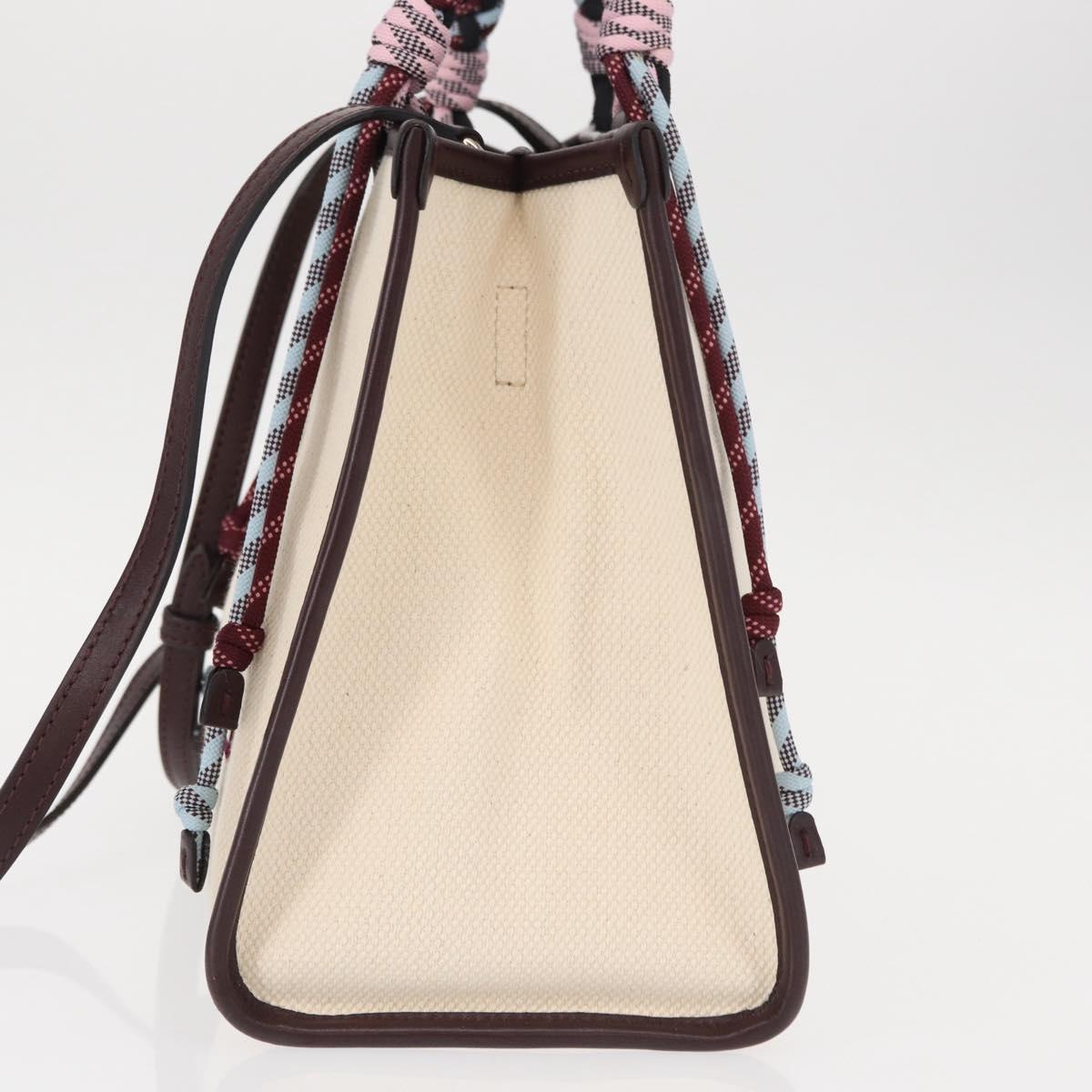 ETRO Tote Bag Canvas 2way White Gold Auth 152152 - Jerrillo image 4