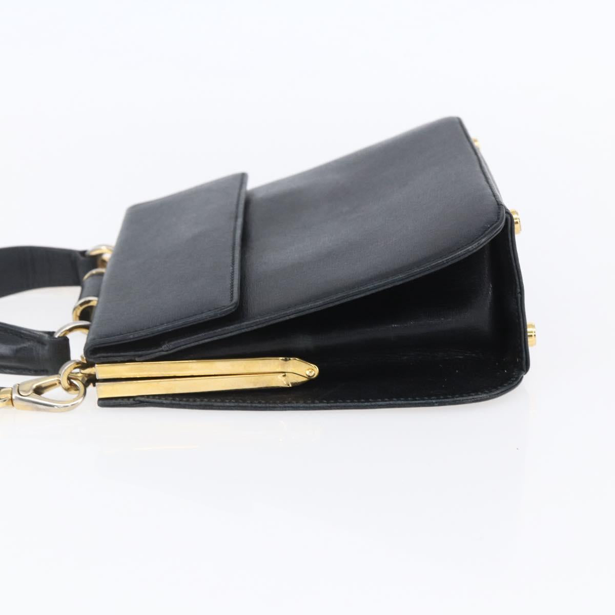 Salvatore Ferragamo Hand Bag Leather 2way Black Gold Auth 152197 - Jerrillo image 4