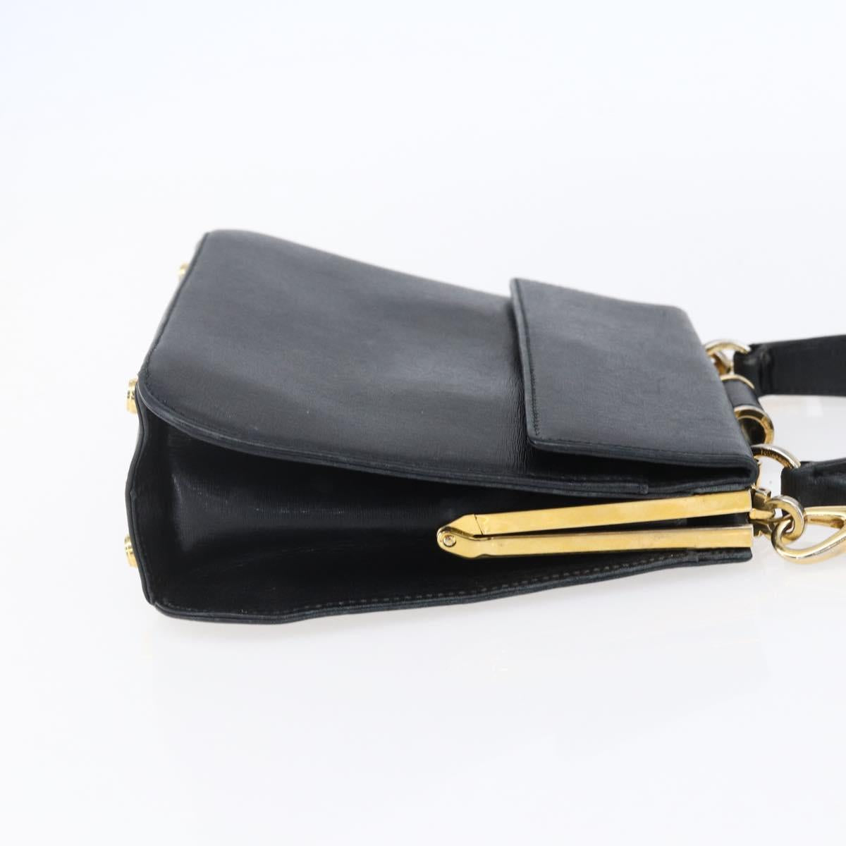Salvatore Ferragamo Hand Bag Leather 2way Black Gold Auth 152197 - Jerrillo image 5
