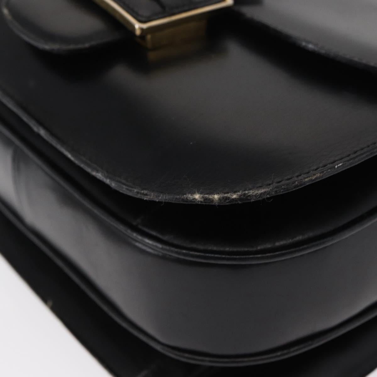 CELINE Shoulder Bag Leather Black Gold Auth 152396 - Jerrillo image 9