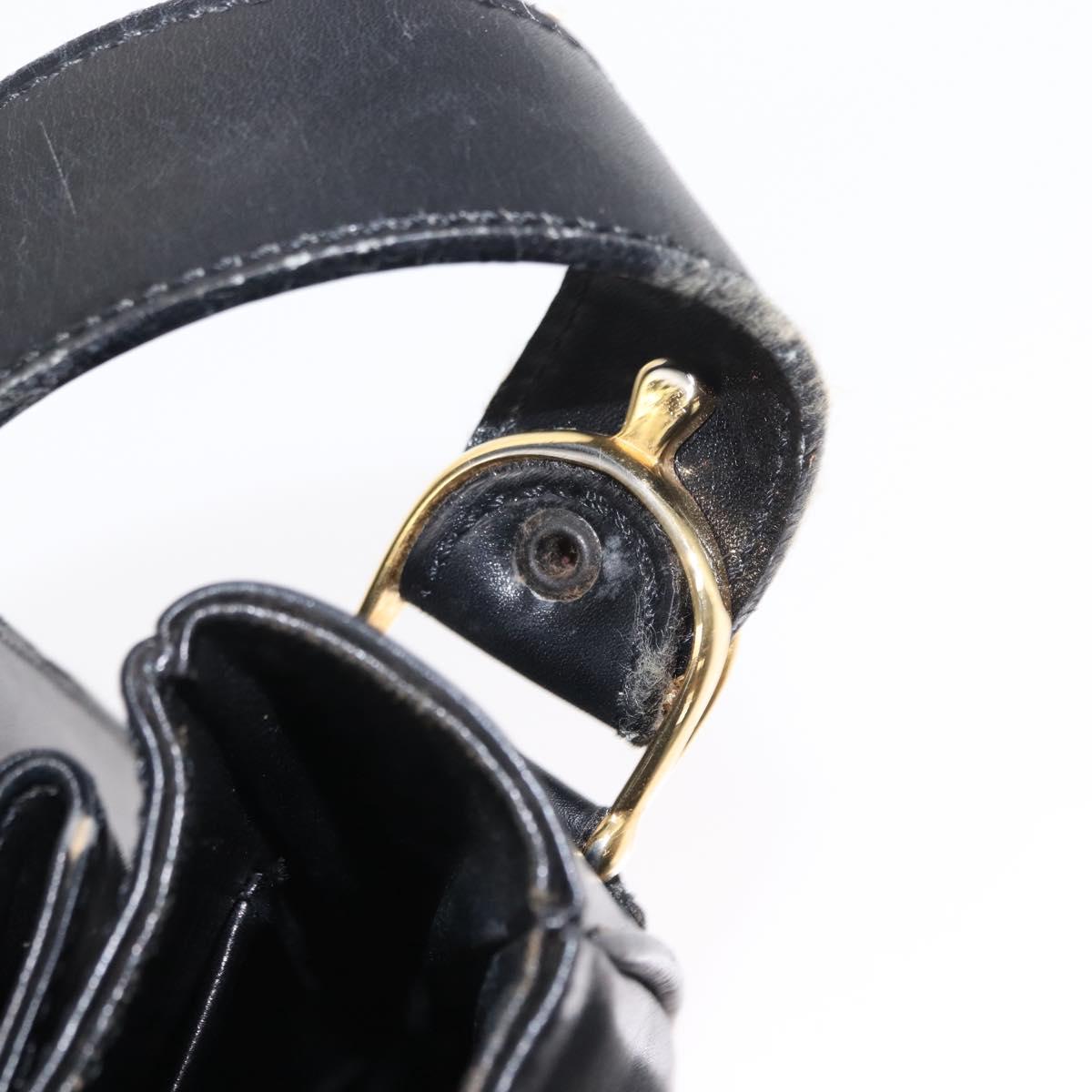 CELINE Shoulder Bag Leather Black Gold Auth 152396 - Jerrillo image 10