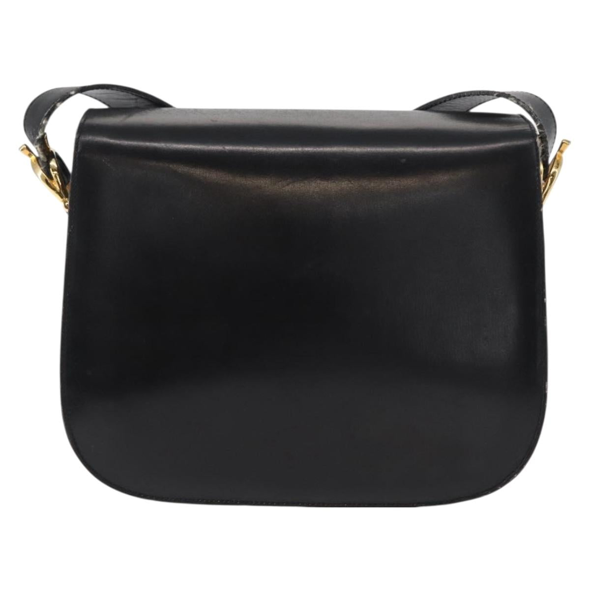 CELINE Shoulder Bag Leather Black Gold Auth 152396 - Jerrillo image 2