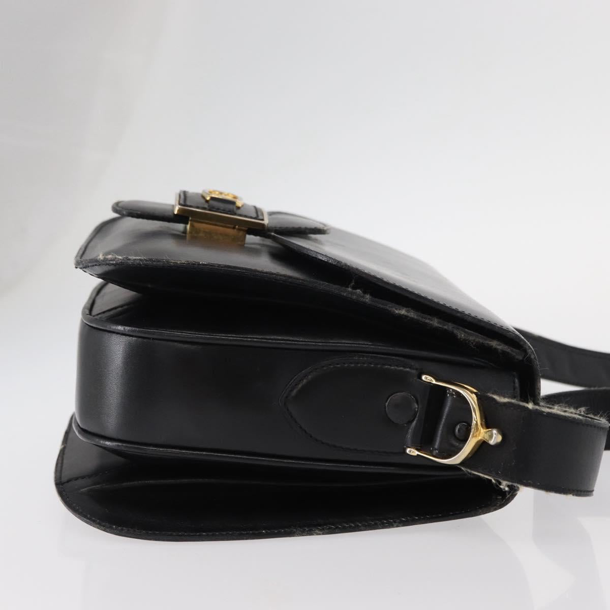 CELINE Shoulder Bag Leather Black Gold Auth 152396 - Jerrillo image 3