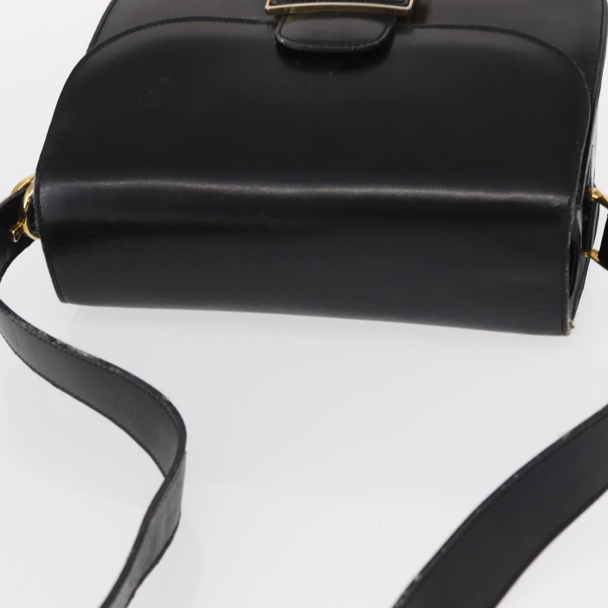 CELINE Shoulder Bag Leather Black Gold Auth 152396 - Jerrillo image 6
