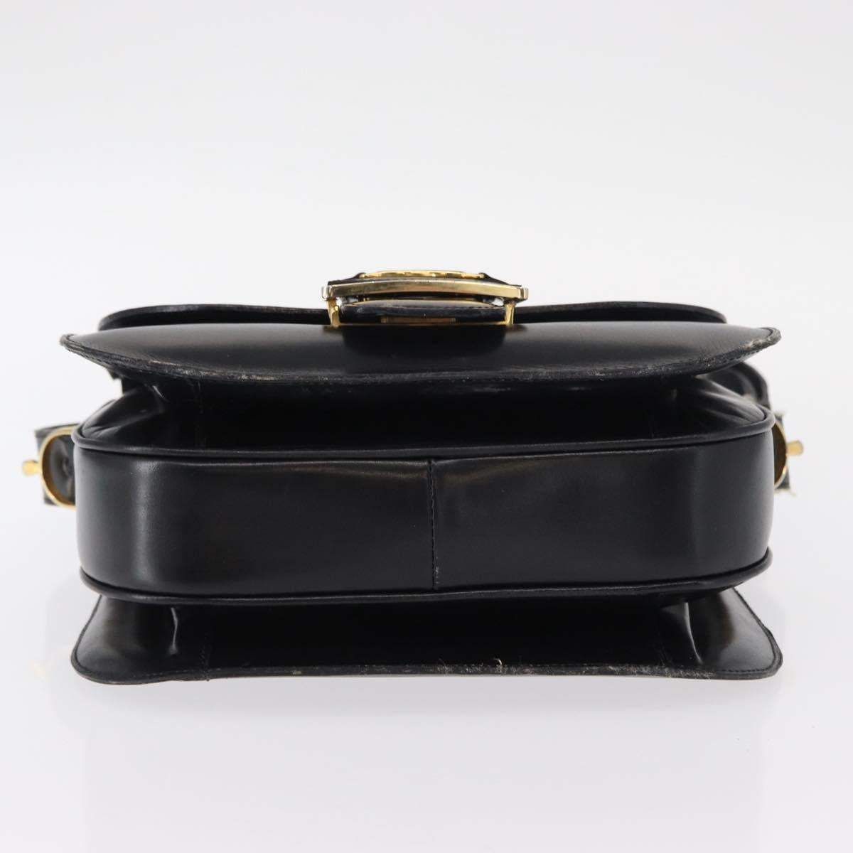 CELINE Shoulder Bag Leather Black Gold Auth 152396 - Jerrillo image 5
