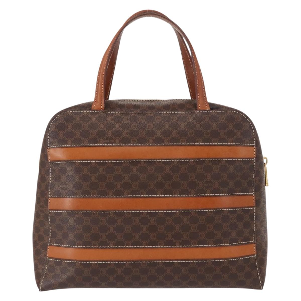 CELINE Macadam Canvas Hand Bag PVC Leather Brown Gold Auth 152578 - Jerrillo image 3
