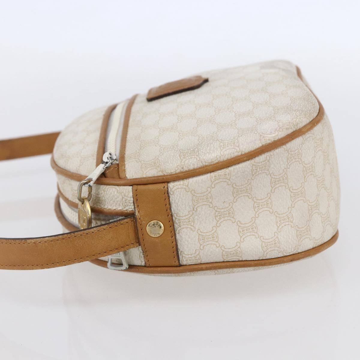 CELINE Macadam Canvas Shoulder Bag PVC Leather White Gold Auth 152580 - Jerrillo image 4