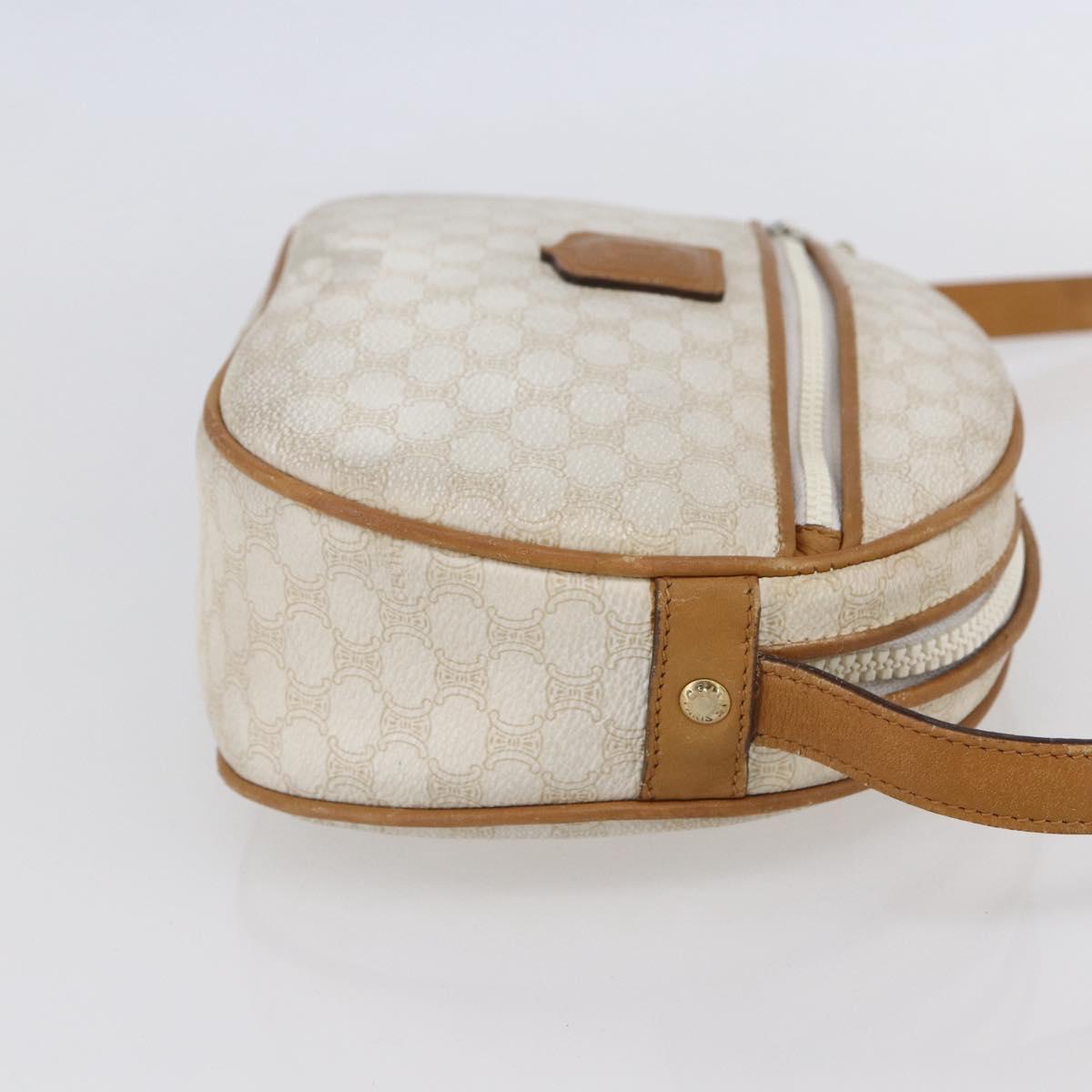 CELINE Macadam Canvas Shoulder Bag PVC Leather White Gold Auth 152580 - Jerrillo image 5