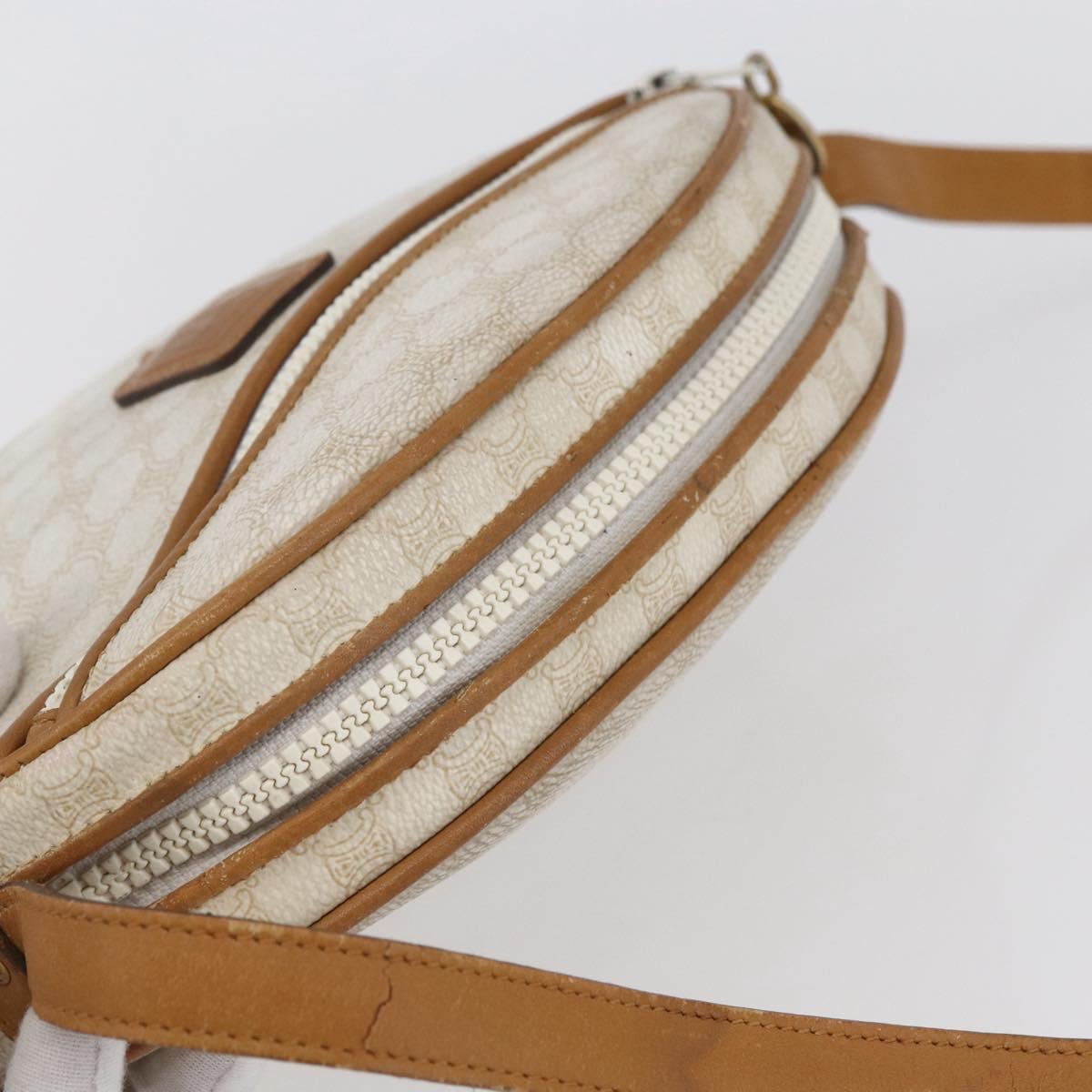 CELINE Macadam Canvas Shoulder Bag PVC Leather White Gold Auth 152580 - Jerrillo image 6