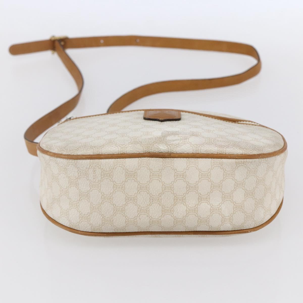 CELINE Macadam Canvas Shoulder Bag PVC Leather White Gold Auth 152580 - Jerrillo image 9