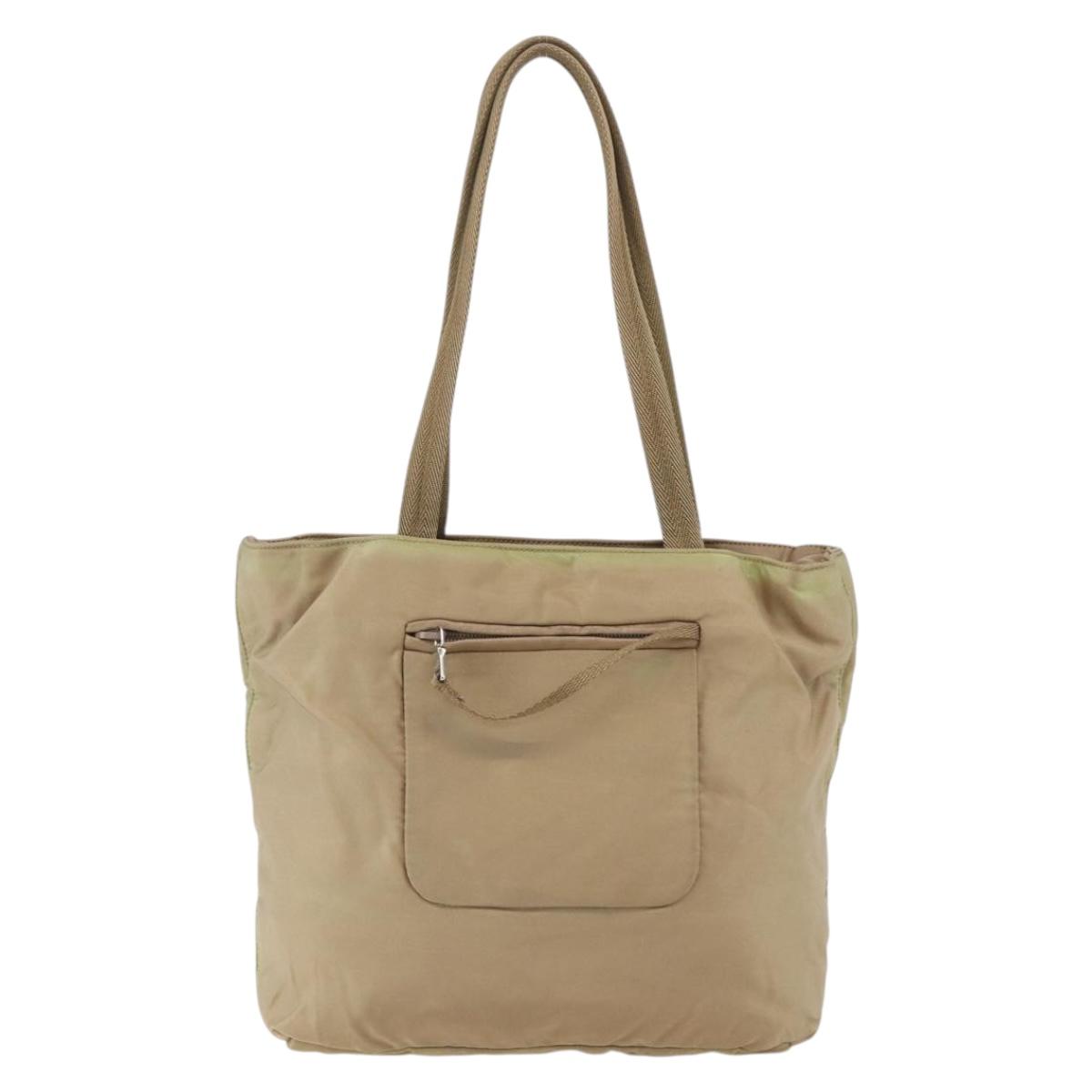 PRADA Tote Bag Nylon Beige Silver Auth 152951 - Jerrillo image 2