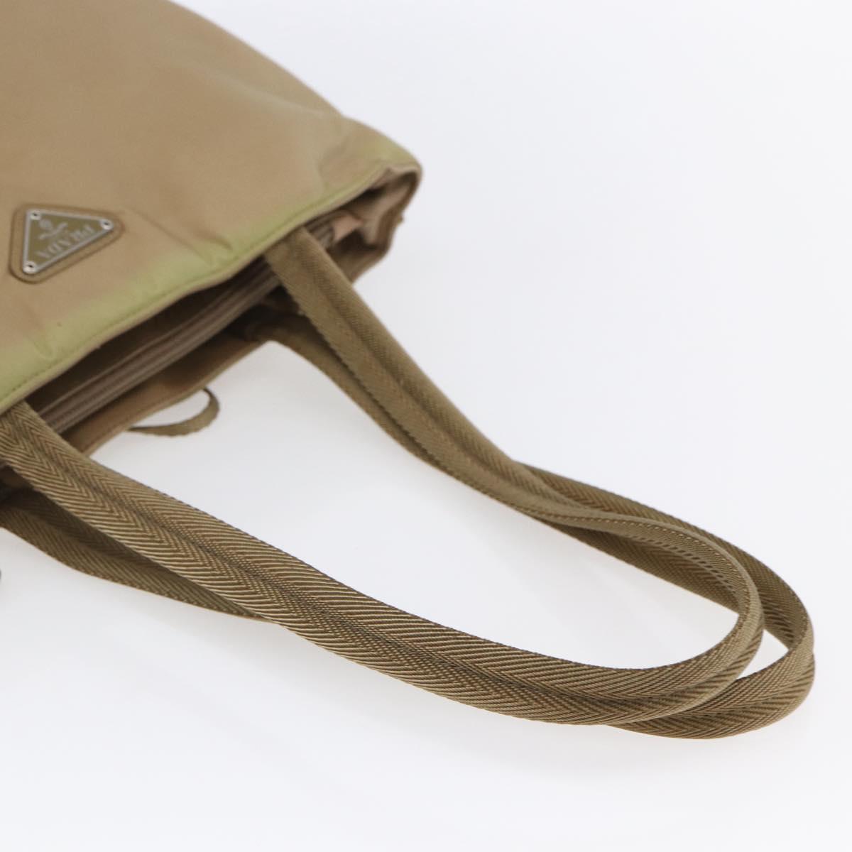 PRADA Tote Bag Nylon Beige Silver Auth 152951 - Jerrillo image 7