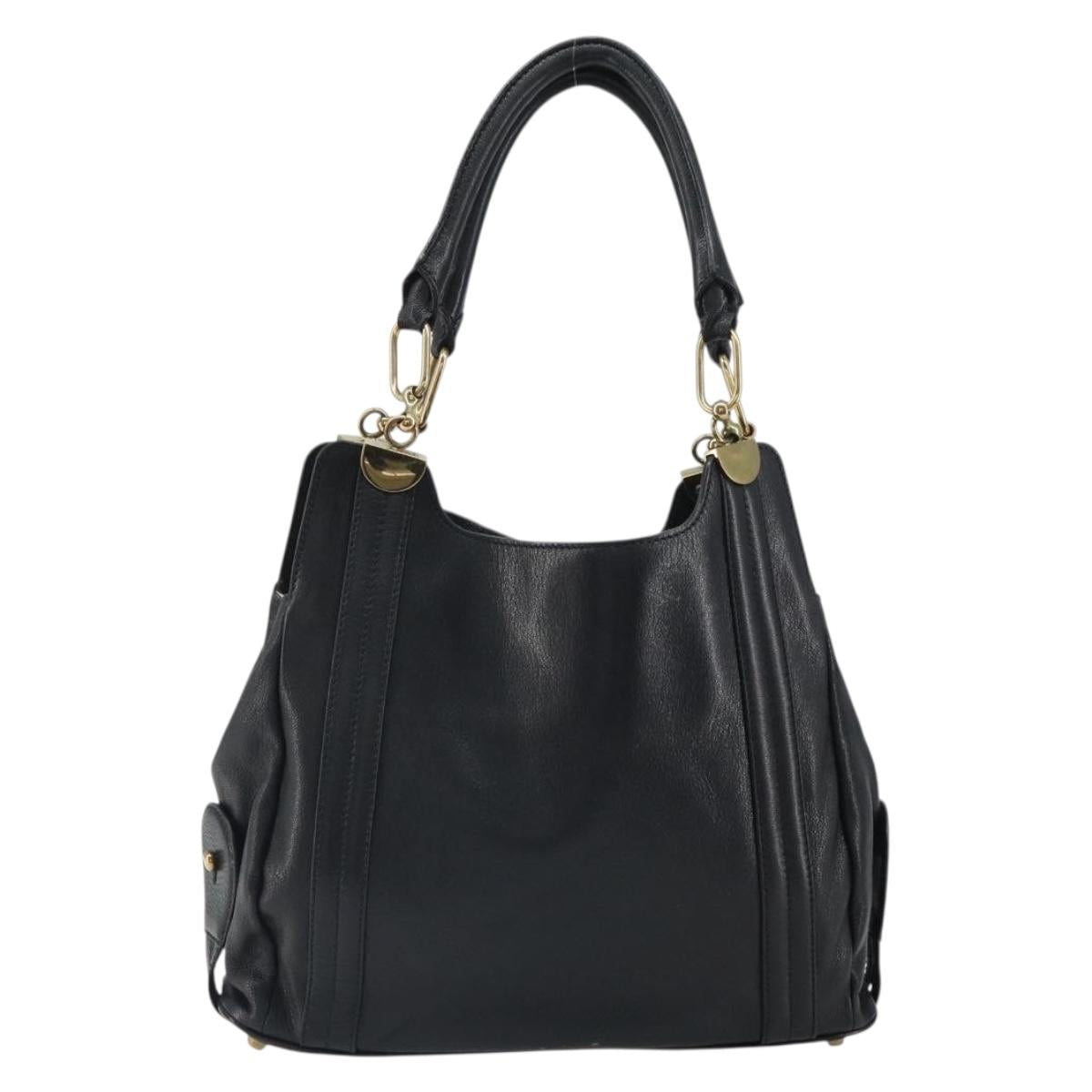 Chloe Irene Hand Bag Leather Black Gold Auth 162156 - Jerrillo image 2