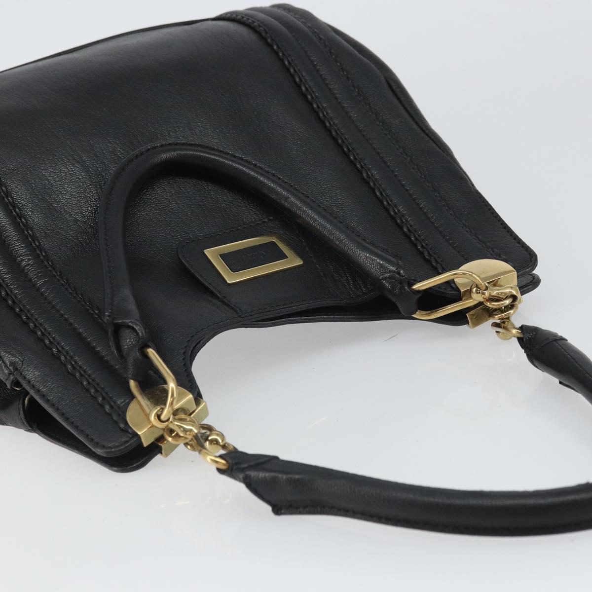 Chloe Irene Hand Bag Leather Black Gold Auth 162156 - Jerrillo image 6