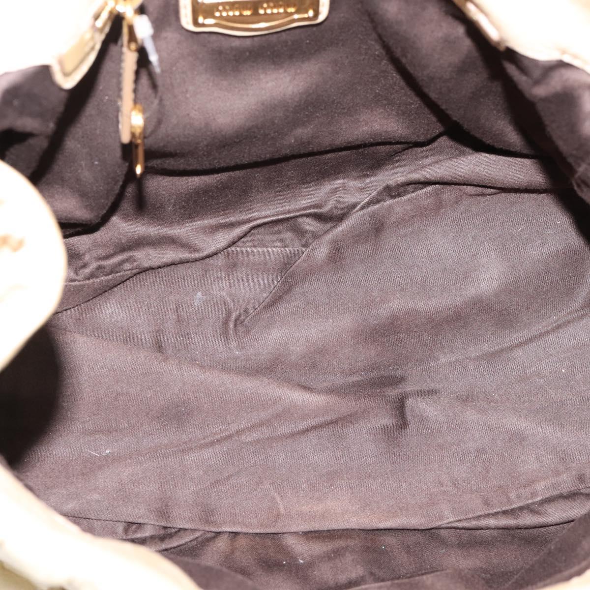 Miu Miu Hand Bag Leather 2way Beige Gold Tone Auth 167578A - Jerrillo image 10