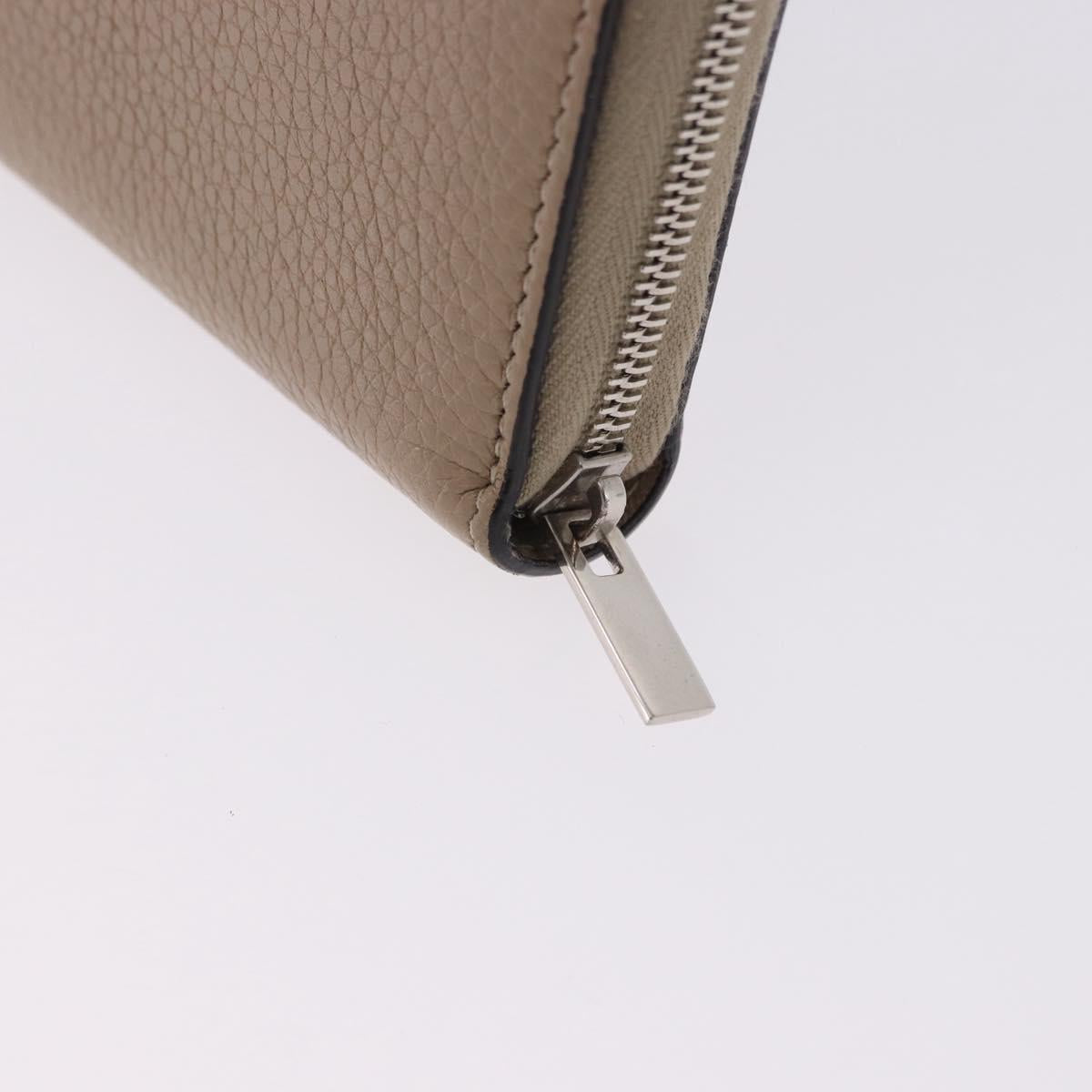 CELINE Long Wallet Leather Beige Silver Auth 180966A - Jerrillo image 8