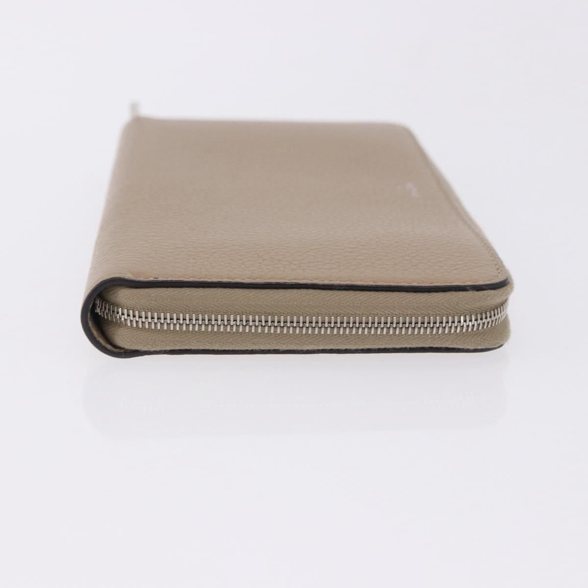 CELINE Long Wallet Leather Beige Silver Auth 180966A - Jerrillo image 3
