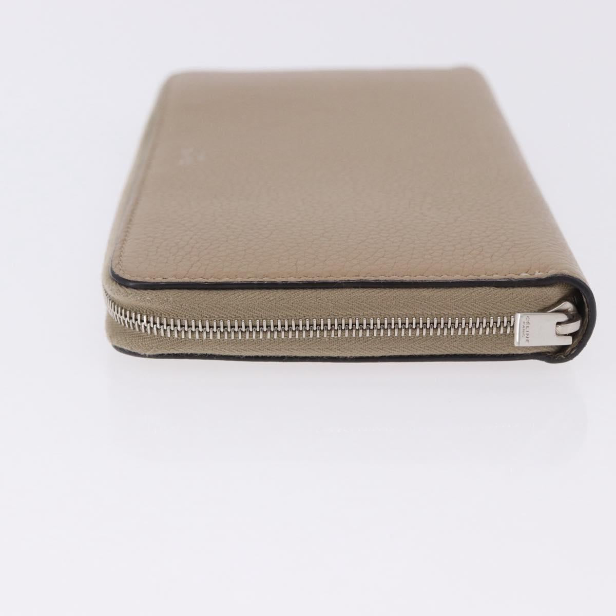 CELINE Long Wallet Leather Beige Silver Auth 180966A - Jerrillo image 4