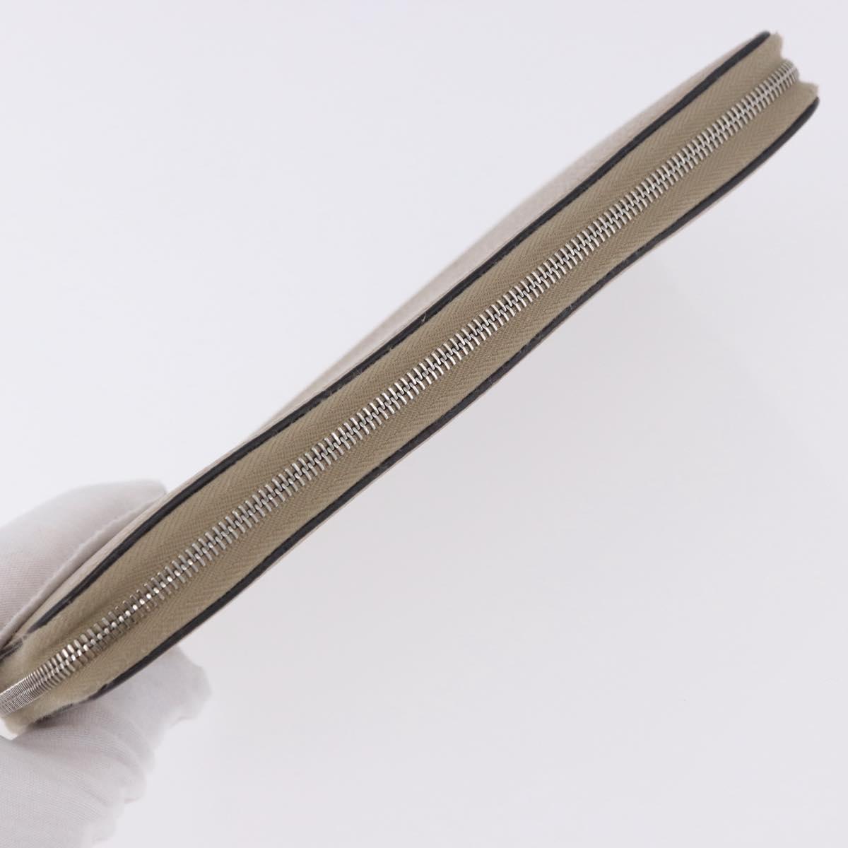 CELINE Long Wallet Leather Beige Silver Auth 180966A - Jerrillo image 5