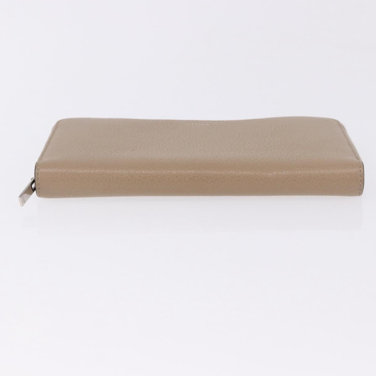 CELINE Long Wallet Leather Beige Silver Auth 180966A - Jerrillo image 6